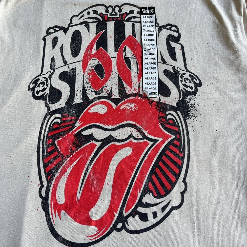 The Rolling Stones Shirt Adult Extra Large Beige Rock Band Music Jagger Spencers